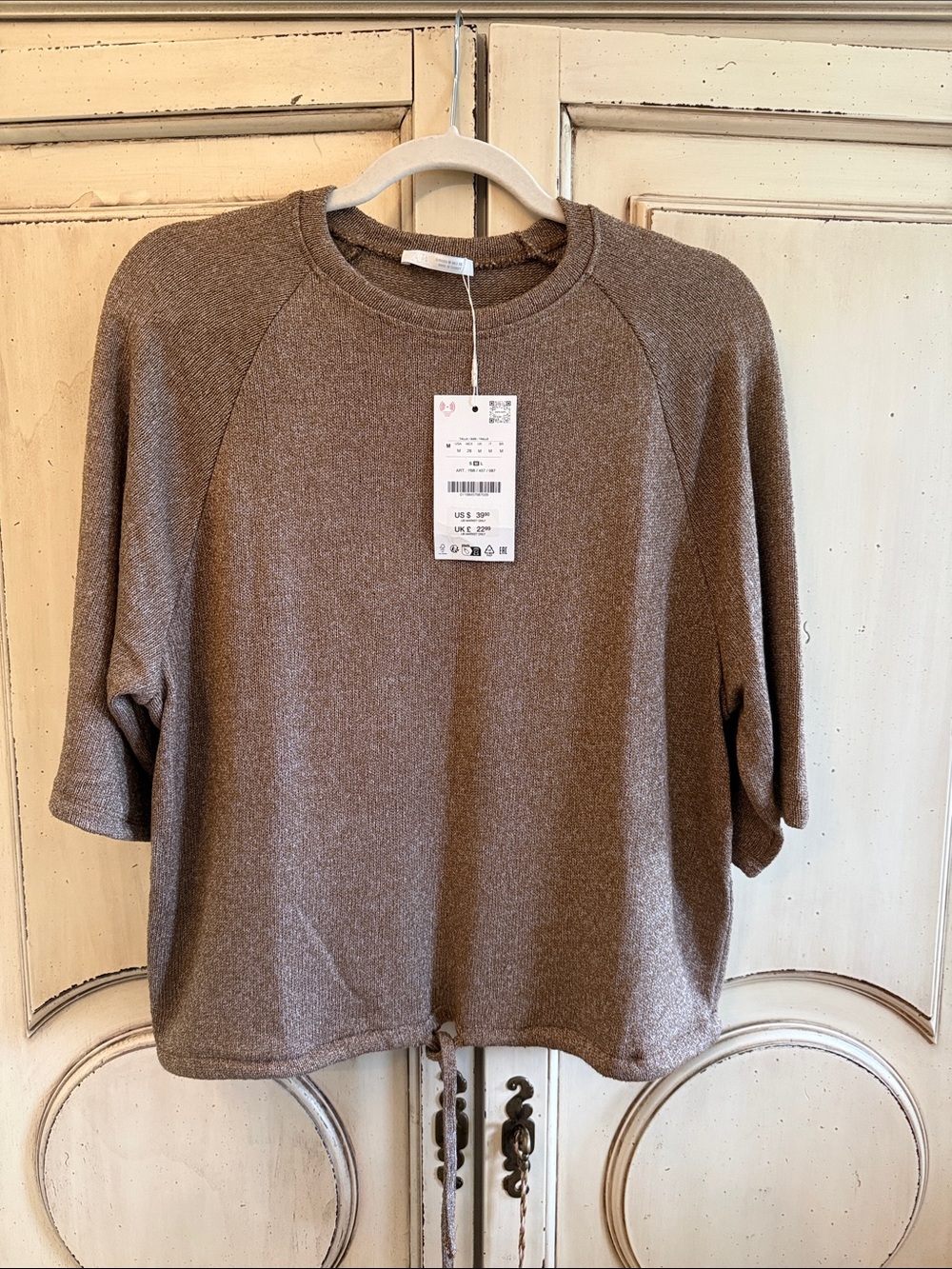 Zara Brown Scoop Neck Lightweight Sweater